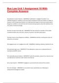 Bus Law Unit 1 Assignment 10 With Complete Answers