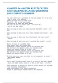 CHAPTER 24 - WATER&comma; ELECTROLYTES AND ACID&sol;BASE BALANCE QUESTIONS AND CORRECT ANSWERS