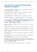 PSL 310 UNIT 1 EXAM QUESTIONS AND CORRECT ANSWERS