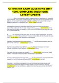 CT NOTARY EXAM QUESTIONS WITH  100&percnt; COMPLETE SOLUTIONS&vert;  LATEST UPDATE