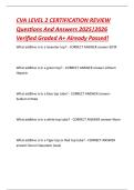 CVA LEVEL 2 CERTIFICATION REVIEW  Questions And Answers 2025&vert;2026  Verified Graded A&plus; Already Passed&excl; 