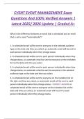 CVENT EVENT MANAGEMENT Exam  Questions And 100&percnt; Verified Answers &vert;  Latest 2025&sol; 2026 Update &vert; Graded A&plus;