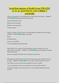 Social Determinants of Health Exam UPDATED  ACTUAL QUESTIONS AND CORRECT  ANSWERS