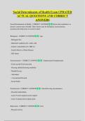 Social Determinants of Health Exam UPDATED  ACTUAL QUESTIONS AND CORRECT  ANSWERS