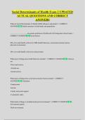 Social Determinants of Health Exam 2 UPDATED  ACTUAL QUESTIONS AND CORRECT  ANSWERS