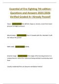 Essential of Fire Fighting 7th edition&colon;  Questions and Answers 2025&vert;2026  Verified Graded A&plus; Already Passed&excl;