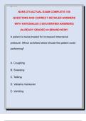 NURS 275 ACTUAL EXAM COMPLETE 150  QUESTIONS AND CORRECT DETAILED ANSWERS  WITH RATIONALES &lpar;100&percnt;VERIFIED ANSWERS&rpar;  &vert;ALREADY GRADED A&plus;&vert;BRAND NEW&excl;&excl; 