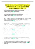 EFMB Written Test Study Guide &lpar;2024&rpar;  ACTUAL QUESTIONS AND CORRECT  ANSWERS 