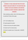NURSING 213 FINAL EXAM AND PRACTICE EXAM  NEWEST 20256-2027COMPLETE 150 QUESTIONS AND  CORRECT DETAILED ANSWERS &lpar;100&percnt;VERIFIED  ANSWERS&rpar; &vert;ALREADY GRADED A&plus;&vert;&vert;BRAND NEW  VERSION&excl;&excl; 