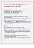 General Crane safety Exam Test Questions And  Answers Verified 100&percnt; Correct