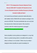 NYS 17-70 Independent General Adjuster Exam  Newest 2026-2027 Complete All Questions And  Correct Detailed Answers &lpar;Verified Answers&rpar; &vert;Already  Graded A&plus;&vert;&vert;Brand New&excl;&excl;