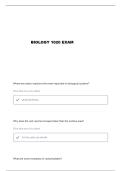 BIOL 1020 EXAM 1 CH 1 - 6 BOWLING QUESTIONS AND VERIFIED ANSWERS