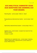 ACS ANALYTICAL CHEMISTRY EXAM  2026 QUESTIONS AND ANSWERS&vert; ACE  YOUR GRADES&period;