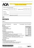 2025 AQA AS PHYSICS Paper 1 Question Paper & Mark Scheme &lpar;Merged&rpar;  Wednesday 14 May 2025 &lbrack;VERIFIED&rsqb; 