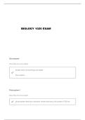 BIOLOGY 1020 FINAL EXAM QUESTIONS AND VERIFIED ANSWERS