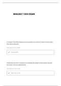 BIOLOGY 1020 MIDTERM 1 REVIEW QUESTIONS AND VERIFIED ANSWERS