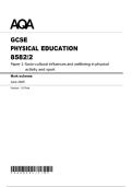  GCSE AQA Physical Education Paper 2 2025 Mark Scheme