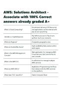 AWS Solutions Architect - Associate with 100- Correct answers already graded A&plus;