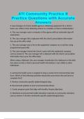 ATI Community Practice B Practice Questions with Accurate Answers
