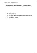 HESI A2 Vocabulary Test Latest Update 50 Questions Verified Q&As with Step-by-Step Explanations 