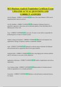 BCS Business Analysis Foundation Certificate Exam  UPDATED ACTUAL QUESTIONS AND  CORRECT ANSWERS