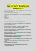 BCS Foundation Business Analysis Exam  UPDATED ACTUAL QUESTIONS AND  CORRECT ANSWERS