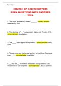 CHURCH OF GOD EXHORTERS  EXAM QUESTIONS WITH ANSWERS  2026&period; 
