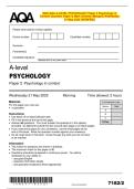 2025 AQA A-LEVEL PSYCHOLOGY Paper 2 Psychology in  Context Question Paper & Mark Scheme &lpar;Merged&rpar; Wednesday  21 May 2025 &lbrack;VERIFIED&rsqb; 