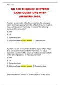 NU 650 THROUGH MIDTERM  EXAM QUESTIONS WITH  ANSWERS 2026&period; 