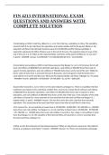 FIN 4213 INTERNATIONAL &lpar;EXAM 3&rpar; QUESTIONS AND ANSWERS WITH COMPLETE SOLUTION