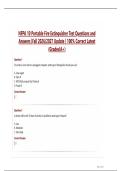 NFPA 10 Portable Fire Extinguisher Test Questions and  Answers &vert;Fall 2026&sol;2027 Update &vert; 100&percnt; Correct Latest  &lpar;Graded A&plus;&rpar;