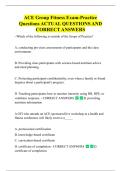ACE Group Fitness Exam-Practice  Questions ACTUAL QUESTIONS AND  CORRECT ANSWERS 