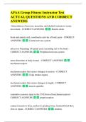 AFAA Group Fitness Instructor Test  ACTUAL QUESTIONS AND CORRECT  ANSWERS 