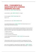 HESI &ndash; FUNDAMENTALS QUESTIONS WITH VERIFIED ANSWERS 2025-2026