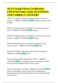 AFAA Group Fitness Certification  UPDATED Study Guide QUESTIONS  AND CORRECT ANSWERS