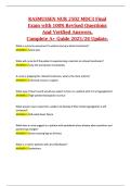 RASMUSSEN NUR 2502 MDC3 Final Exam with 100&percnt; Revised Questions And Verified Answers&comma; Complete A&plus; Guide 2025&sol;26 Update&period;