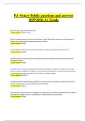 PA Notary Public Exam Prep &vert; Verified Questions & Correct Detailed Answers &vert; Latest A&plus; Grade &vert; 2025&sol;2026 Edition