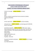 EXOS SPORTS PERFORMANCE SPECIALIST  LATEST EXAM QUESTIONS WITH  CORRECT DETAILED ANSWERS BRAND NEW&excl;&excl;