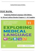 Exploring Medical Language 11th Edition TEST BANK by Myrna LaFleur Brooks&comma; ISBN&colon;9780323711562 Verified Chapters 1 - 16 