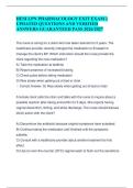 HESI LPN PHARMACOLOGY EXIT LATEST EXAM QUESTIONS AND VERIFIED ANSWERS WITH RATIONALES GUARANTEED PASS 2026&sol;2027