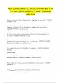 HESI ADMISSION ASSESSMENT EXAM REVIEW  4TH EDITION QUESTIONS WITH CORRECT ANSWERS 2025-2026