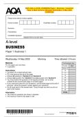 2025 AQA A-LEVEL BUSINESS Paper 1 Business 1 Question  Paper & Mark Scheme &lpar;Merged&rpar; Wednesday 14 May 2025  &lbrack;VERIFIED&rsqb;