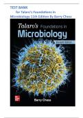 Foundations in Microbiology &lpar;Talaro&comma; 11th Edition&rpar; &ndash; Test Bank with Answers &vert; Barry Chess &vert; All Chapters &vert; latest Update &comma; Comprehensive Exam Prep Resource