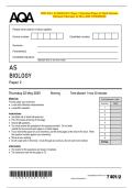 2025 AQA AS BIOLOGY Paper 2&period; Worked Exam Solutions&period; Mark  Scheme &lpar;Attached&rpar; Thursday 22 May 2025 &lbrack;VERIFIED&rsqb;