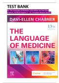 Test Bank Complete&lowbar; The Language Of Medicine 13th Edition&comma; &lpar;2023&rpar; By Davi-Ellen Chabner &lpar;Author&rpar; All Chapter 1-22&vert; All Chapters &comma;  Latest Version With Detailed And Verified Answers&vert; Grade A&plus;