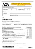2025 AQA AS CHEMISTRY Paper 2 Organic and Physical  Chemistry Question Paper & Mark Scheme &lpar;Merged&rpar; Tuesday  20 May 2025 &lbrack;VERIFIED&rsqb;