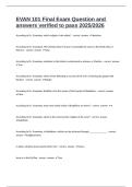 EVAN 101 Final Exam Question and answers verified to pass 2025&sol;2026
