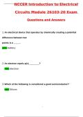 NCCER Introduction to Electrical Circuits Module 26103-20 Exam &lpar;Latest 2025 &sol; 2026 Update&rpar; Questions and Verified Answers &vert; 100&percnt; Correct &vert; Grade A&plus;