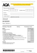 2025 AQA A-LEVEL BUSINESS Paper 1 Business 1 Question  Paper & Mark Scheme &lpar;Merged&rpar; Wednesday 14 May 2025  &lbrack;VERIFIED&rsqb;