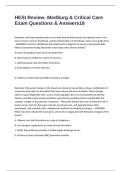 HESI Review- MedSurg & Critical Care Exam Questions & Answers